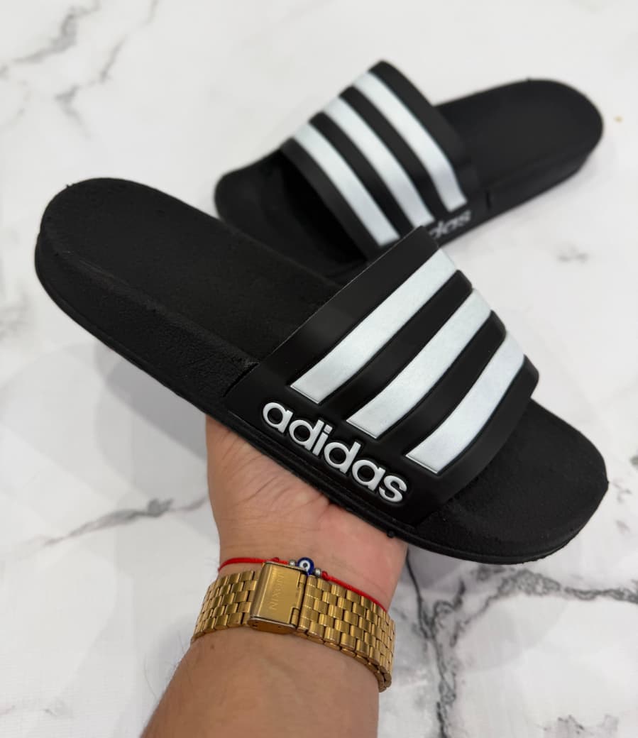 Ojota Adidas Negra/Blanca