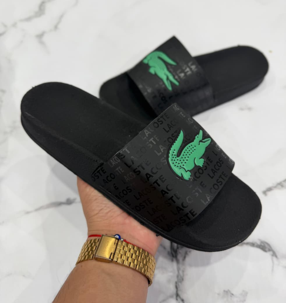 Ojota Lacoste Negra/Verde